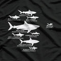 Shark Hierarchy Funny Diver Ocean Scuba Diving Humor T-Shirt