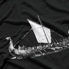 Viking Ship Warriors – Odin Calls, Valhalla Awaits T-Shirt