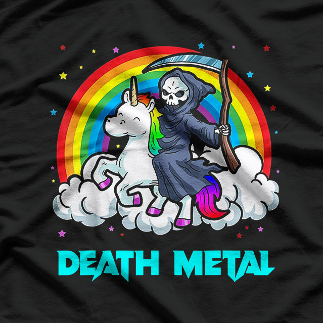 Death Metal Unicorn Rainbow: Brutal Yet Magical T-Shirt