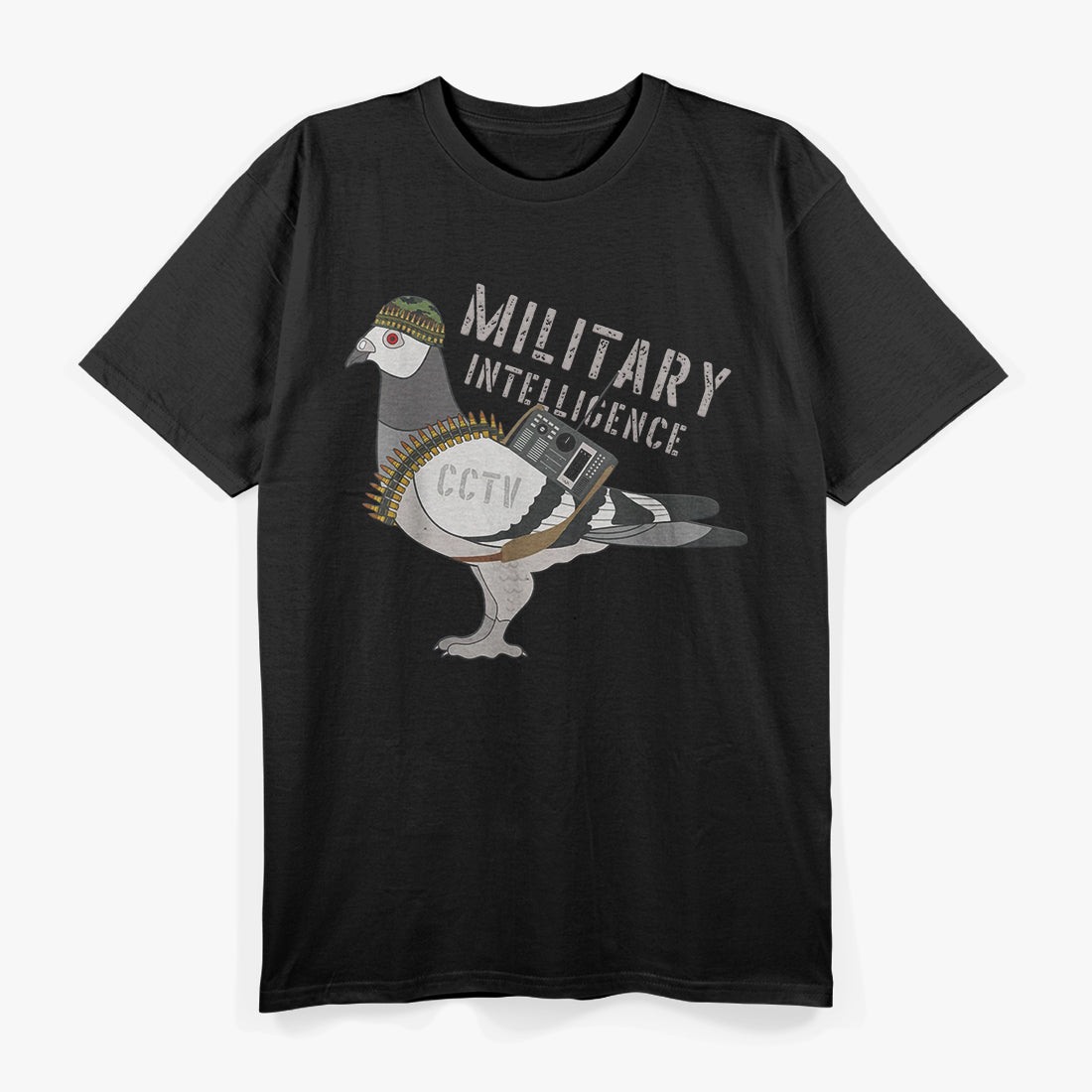 Funny Military Intelligence Birds Flies Spies Pigeon Anatomy T-Shirt