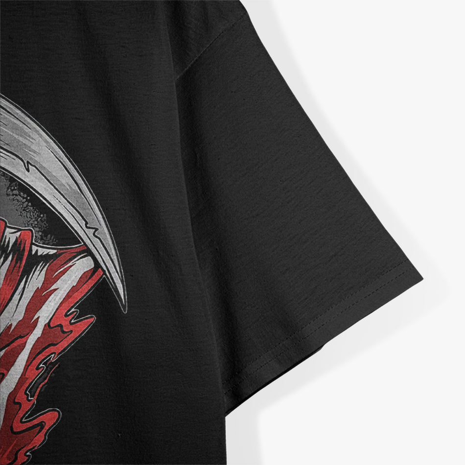 Skeleton with US Flag – Patriotic Spooky Halloween T-Shirt