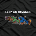 Keep On Truckin’ – Distressed Vintage Art Retro Truck Driver T-Shirt