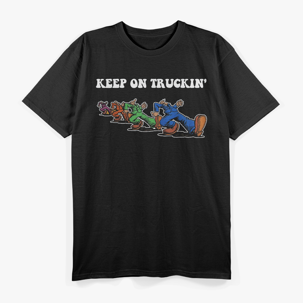 Keep On Truckin’ – Distressed Vintage Art Retro Truck Driver T-Shirt