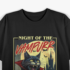 Night of the Vampurr Spooky Cat Vampire Halloween T-Shirt