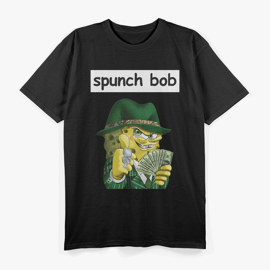 Funny Spunch Bob Meme – Gangster Cartoon Parody Graphic T-Shirt