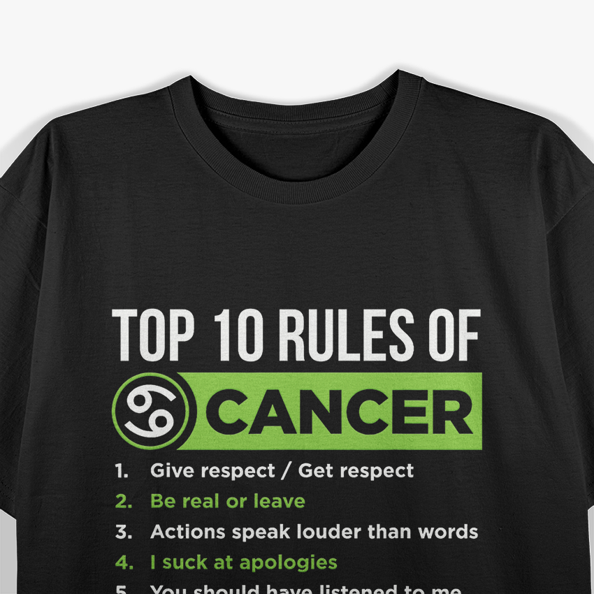 Cancer Zodiac Sign – Traits Horoscope Graphic T-Shirt
