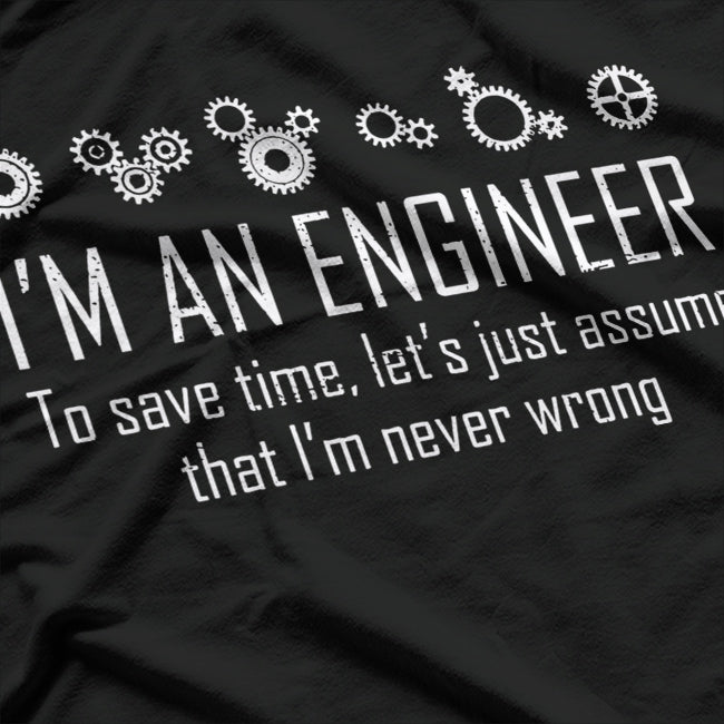 I'm An Engineer To Save Time, Lets Just Assume That I'm Never Wrong T-Shirt