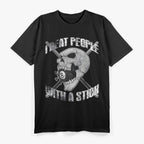 Billiards – I Beat People with a Stick Skull Eightball T-Shirt