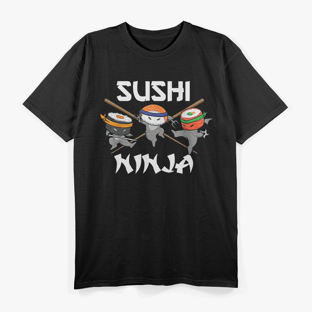 Funny Retro Sushi Ninja Samurai Japanese Food Lover Humor T-Shirt