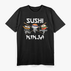 Funny Retro Sushi Ninja Samurai Japanese Food Lover Humor T-Shirt