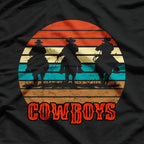 Rodeo Cowboy Wranglers Bronco Horse Retro Sunset T-Shirt