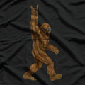 Rock On Bigfoot Sasquatch Loves Rock And Roll Sunglasses T-Shirt