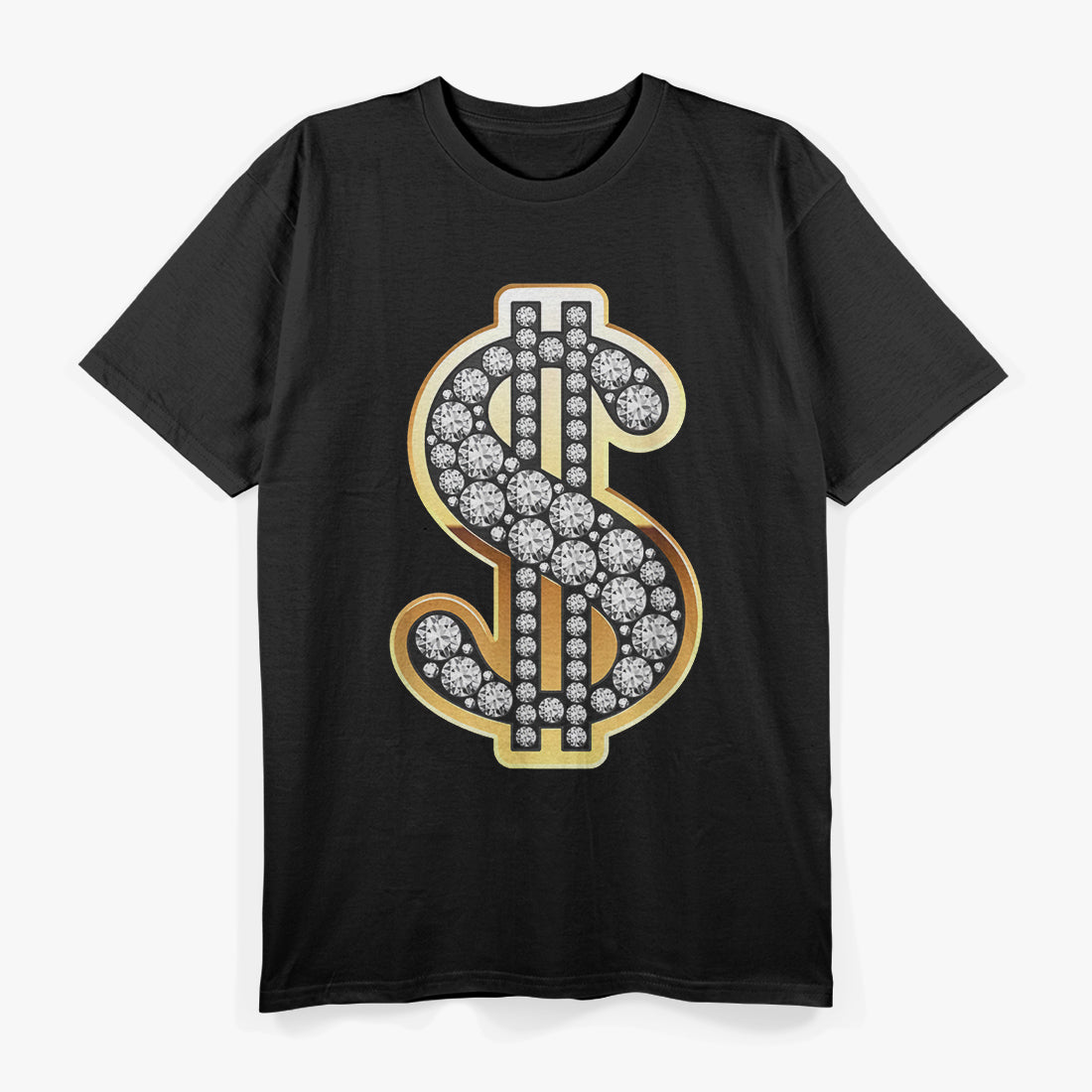 Gold Dollar Sign with Diamonds: Hustle in Style T-Shirt