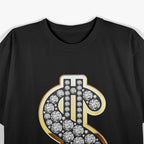 Gold Dollar Sign with Diamonds: Hustle in Style T-Shirt