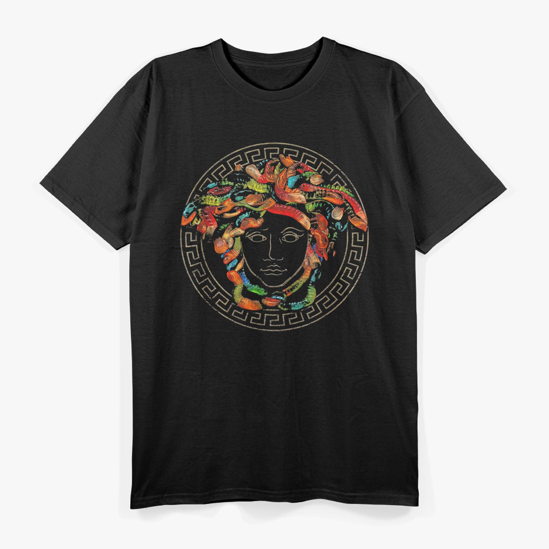 Medusa Colorful Hair Greek Mythology Art T-Shirt