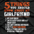 5 Things You Should Know About My Girlfriend T-Shirt