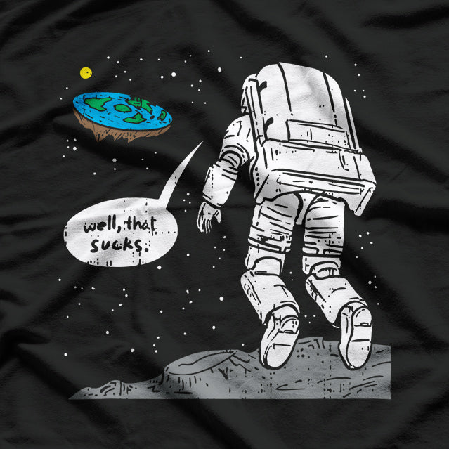 Astronaut Landing on Flat Earth: Well, That Sucks T-Shirt