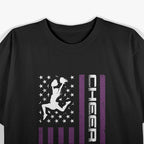 US Flag Cheer Dad Proud Cheerleading Father Sports Fan T-Shirt