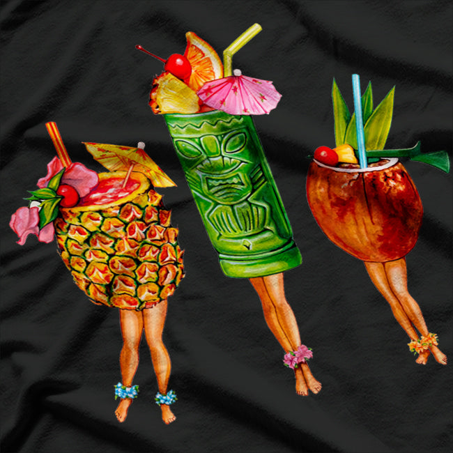 Tiki Cocktail Pin-Ups T-Shirt