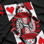Queen of Hearts Playing Card Poker Casino Lover Retro T-Shirt