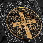 Christian Prayer Saint Benedict Medal & Holy Cross Design  T-Shirt