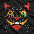 Retro Black Cat Face – Vintage Halloween Aesthetic T-Shirt