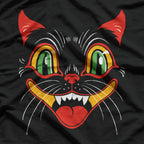 Retro Black Cat Face – Vintage Halloween Aesthetic T-Shirt