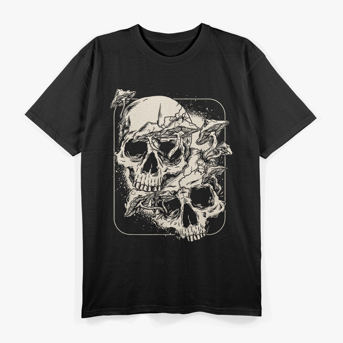 Skull Mushrooms – Mycologist Goth Mushroom Lover T-Shirt