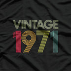 Vintage 1971 - Classic Retro Style Birthday T-Shirt