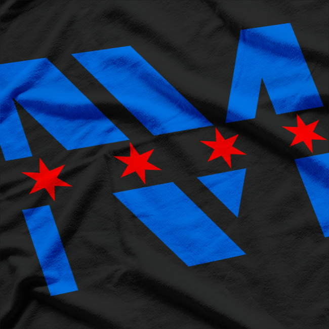 Chicago Medical Worker Pride with City Flag Stars Graphic T-Shirt