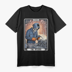 Skeleton Welder Tarot Card Funny Metalworking Graphic T-Shirt