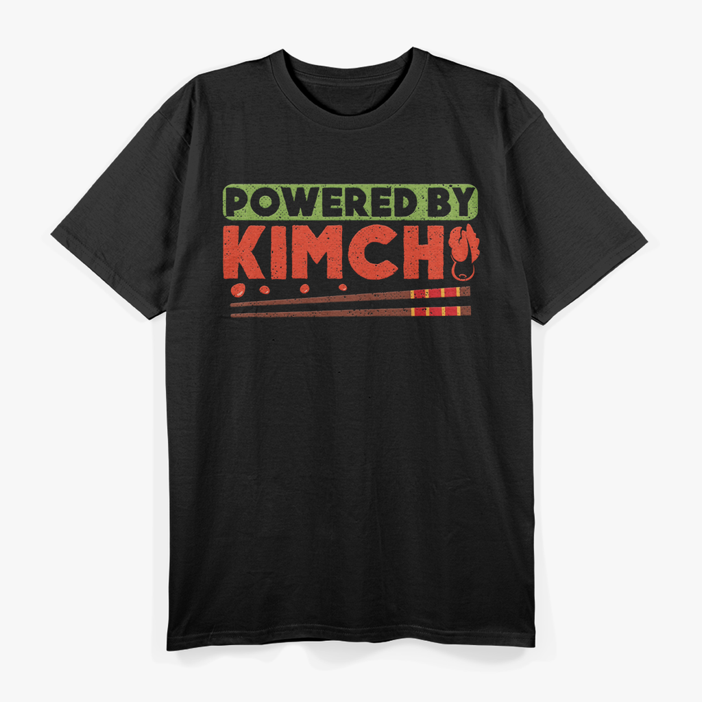 Powered by Kimchi Funny Korean Food Lover Graphic T-Shirt