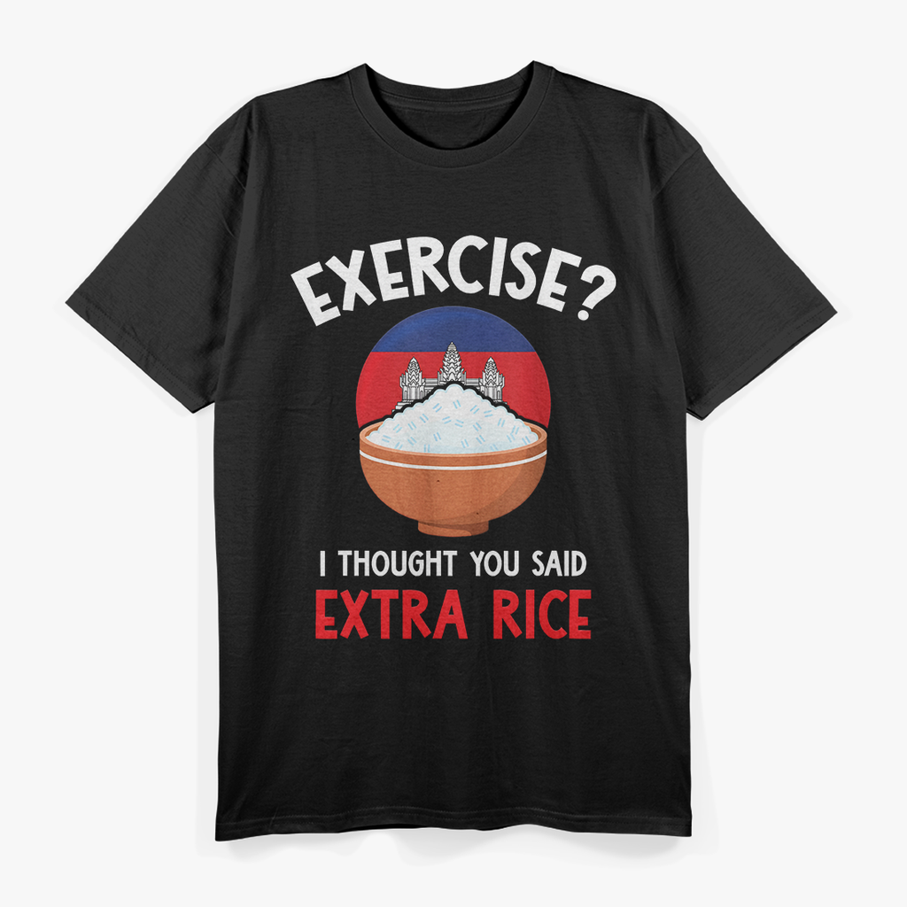 Funny Laos Exercise Rice Equipment Asian Food Humor T-Shirt