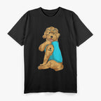 Golden Doodle with Dad Tattoo Cute Dog Lover T-Shirt