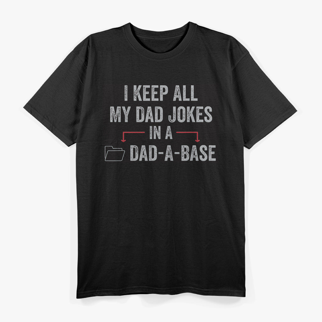 Dad-a-Base Jokes Vintage - Funny Retro Dad Humor T-Shirt