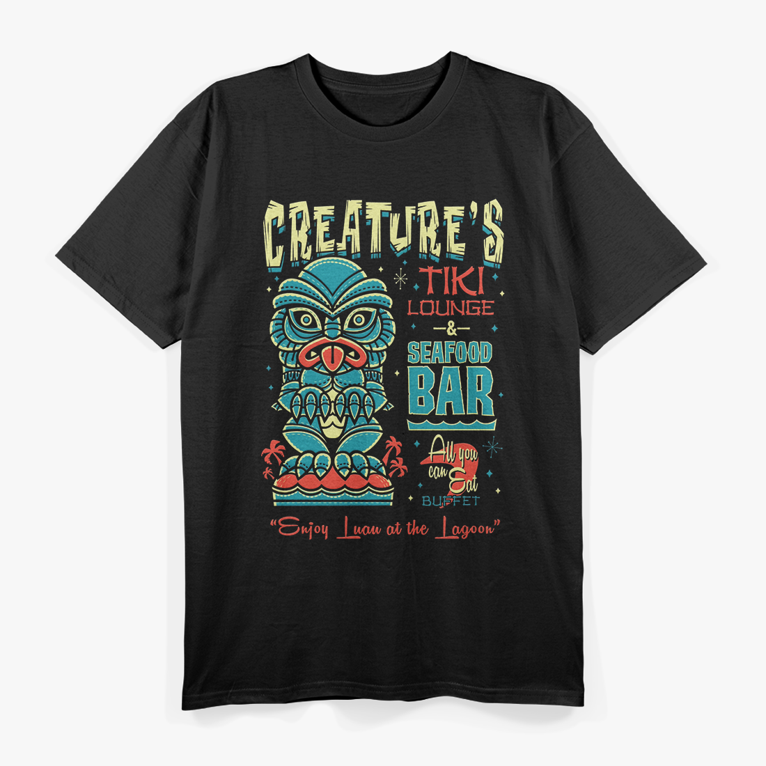 Lagoon Vibes – Creepy Cute Monster Tiki Party T-Shirt