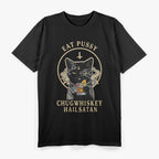 Eat Pussy Funny Black Cat Vintage Humor Sarcasm T-Shirt