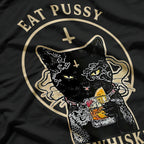 Eat Pussy Funny Black Cat Vintage Humor Sarcasm T-Shirt