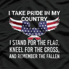 I Take Pride in My Country Veteran Patriot USA American Flag T-Shirt