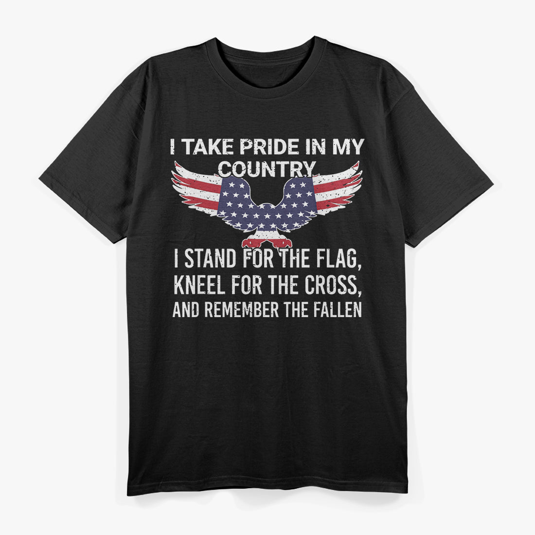 I Take Pride in My Country Veteran Patriot USA American Flag T-Shirt