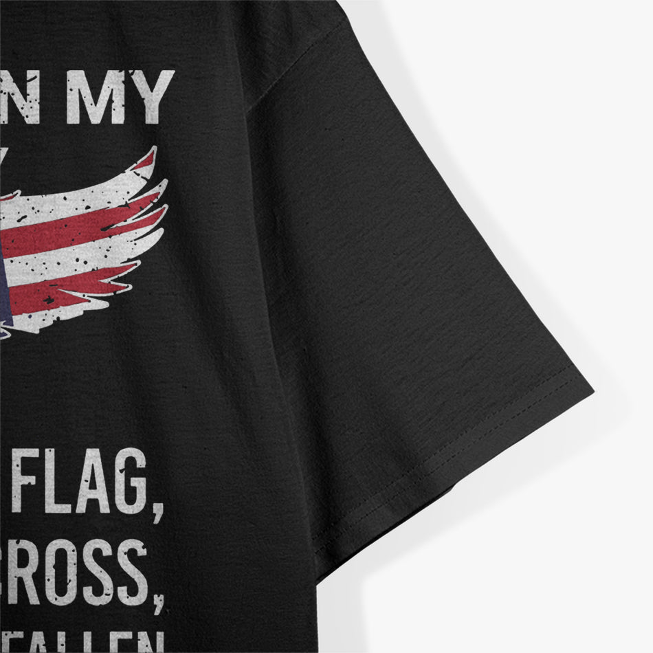 I Take Pride in My Country Veteran Patriot USA American Flag T-Shirt