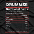 Drummer Nutritional Facts Ingredients Label T-Shirt
