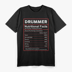 Drummer Nutritional Facts Ingredients Label T-Shirt