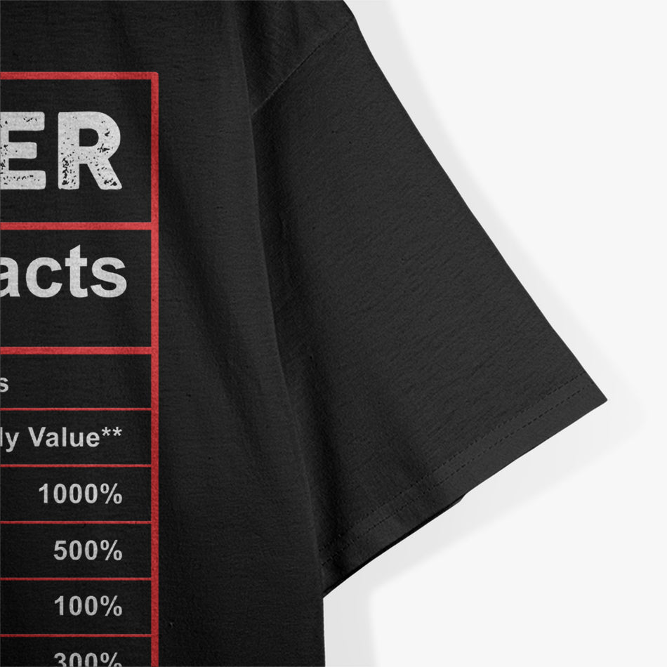 Drummer Nutritional Facts Ingredients Label T-Shirt