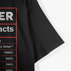 Drummer Nutritional Facts Ingredients Label T-Shirt