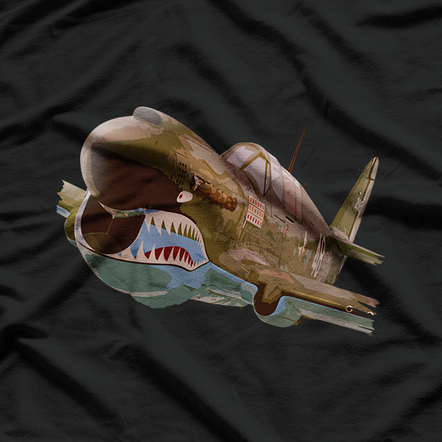 P-40 Warhawk Fighter Aircraft WW2 Airplane Military T-Shirt