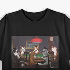 Funny Cats Playing Poker Parody Art Graphic Humor T-Shirt