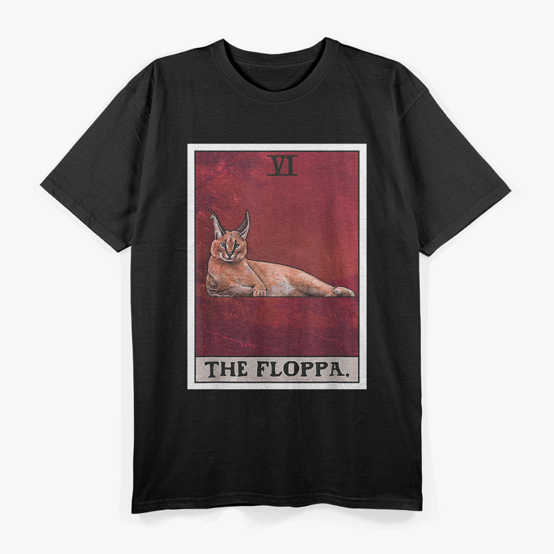 The Floppa Caracal Cat Tarot Card Funny Meme T-Shirt