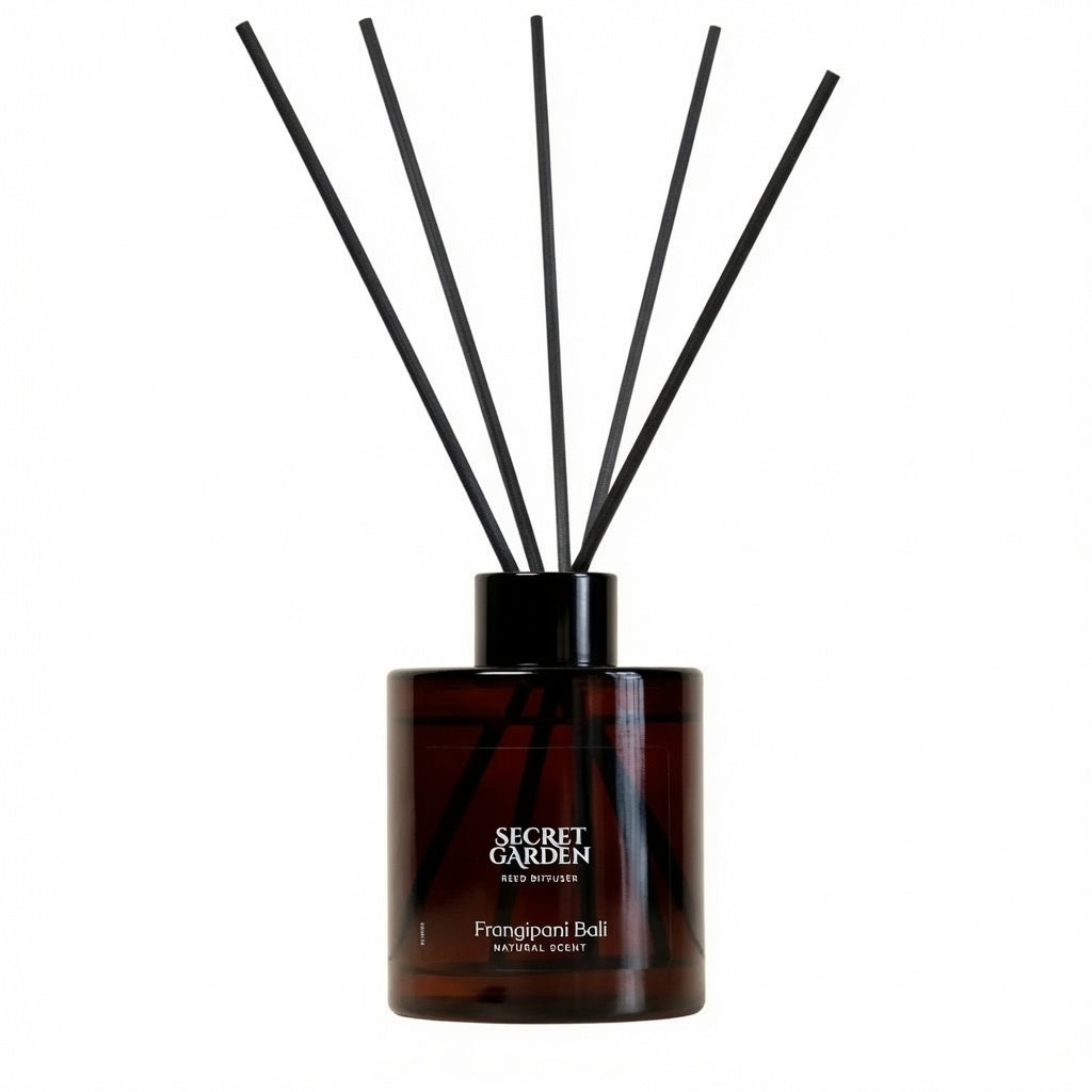 Secret Garden Frangipani Bali Reed Diffuser 140ml – Aromatherapy Home Fragrance Diffuser