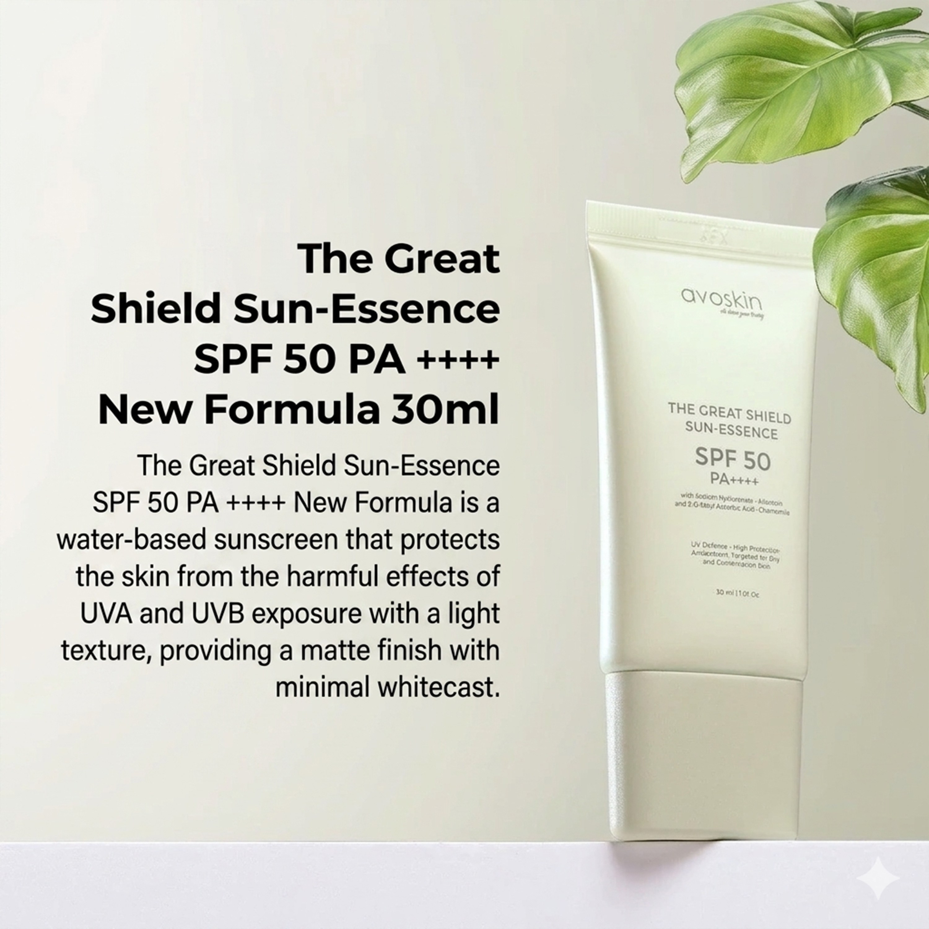Avoskin The Great Shield Sun Essence Sunscreen SPF 50+ PA++++